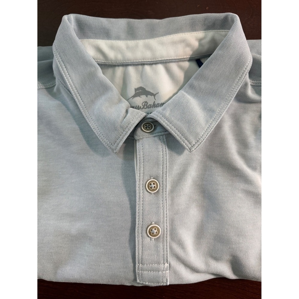 Tommy Bahama Mens XL Gray Emfielder Tencel Blend Short Sleeve Polo‎ Shirt